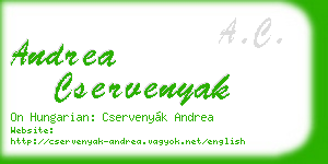 andrea cservenyak business card
