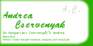 andrea cservenyak business card